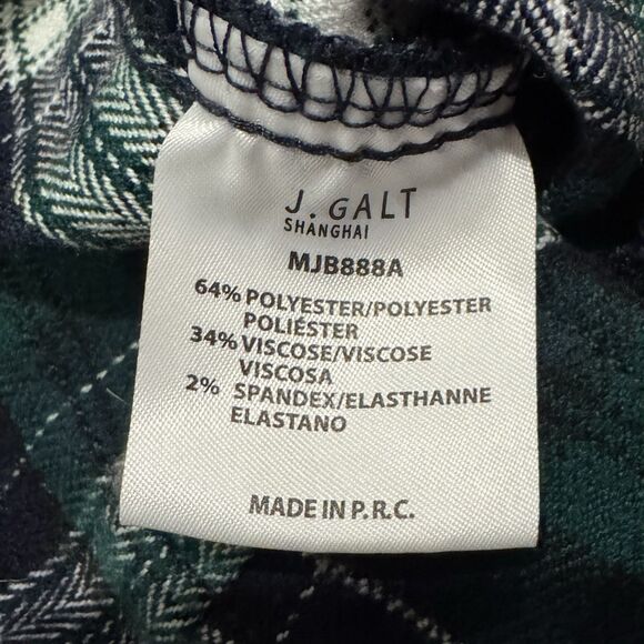 Brandy Melville John Galt High Rise Trousers Pants One Size Plaid Green Checker - Picture 4 of 8